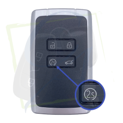 CARTE RENAULT CLIO 5, KOLEOS, CAPTUR, SCÉNIC AVEC BOUTON DÉMARRAGE À DISTANCE VUE DE FACE AVEC BOUTON