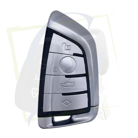 CLÉ KEYDIY FGB23 BMW - MODÈLE 4 BOUTONS - CHROME vue de face