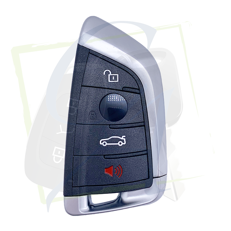 CLÉ KEYDIY FGB23 BMW - 4 BOUTONS PANIC - NOIR vue de face