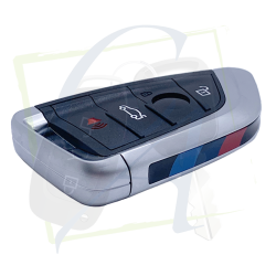 CLÉ KEYDIY FGB23 BMW - 4 BOUTONS PANIC - NOIR vue de côté