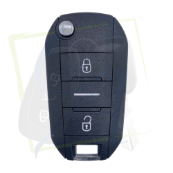 CLÉ FLIP PEUGEOT CITROËN - 3 BOUTONS & HITAG AES vue de face