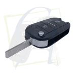 CLÉ FLIP PEUGEOT CITROËN - 3 BOUTONS & HITAG AES vue lame