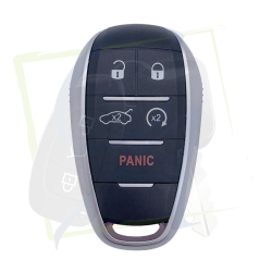 CLÉ ALFA ROMEO STELVIO & GIULIA - MODÈLE 5 BOUTONS & COQUE ROUGE VUE DE FACE