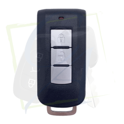 CLÉ MITSUBISHI PAJERO, L200 & MONTERO - MODÈLE 2 BOUTONS, HITAG 3 VUE DE FACE