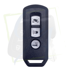 CLÉ MOTO HONDA FORZA, PCX, SH & SN110 - 3 BOUTONS VUE DE FACE