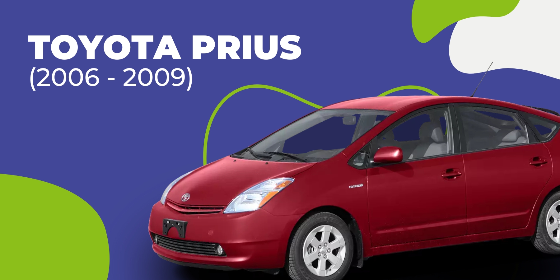 Graphique toyota Prius (2006-2009) avec phto du véhicule